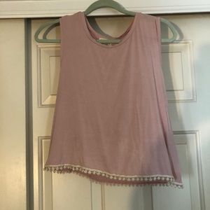 Loose fitting pink tank top